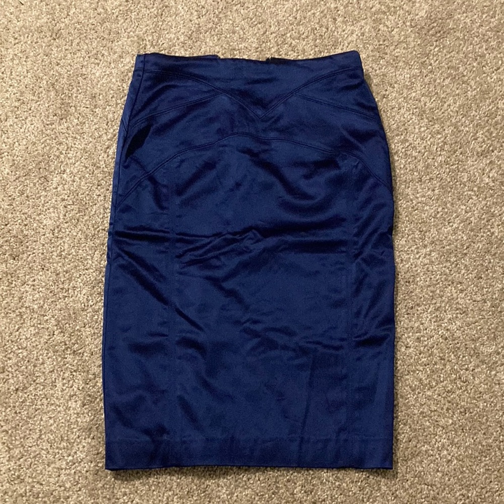 Bebe navy satin like skirt